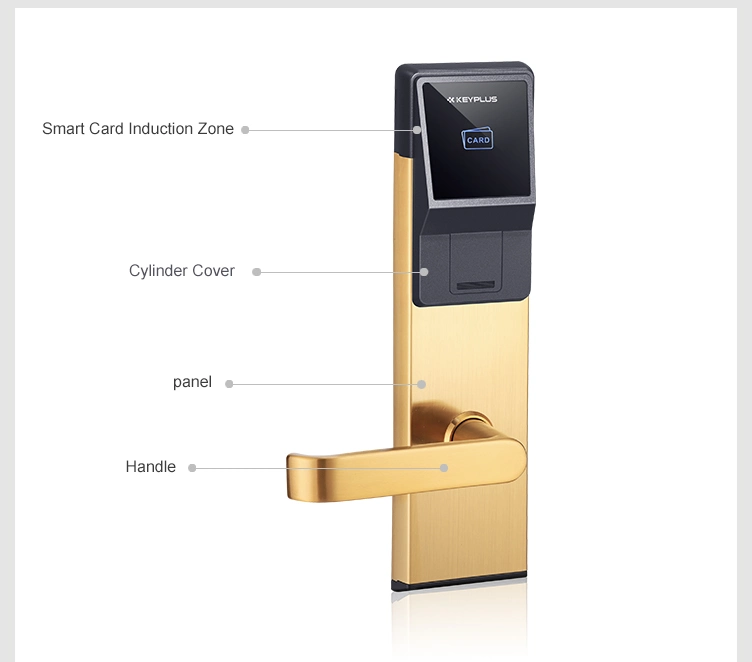Highly Security Stainless Steel Door Handle Mortise Electronic Smart Key Card Door Lock