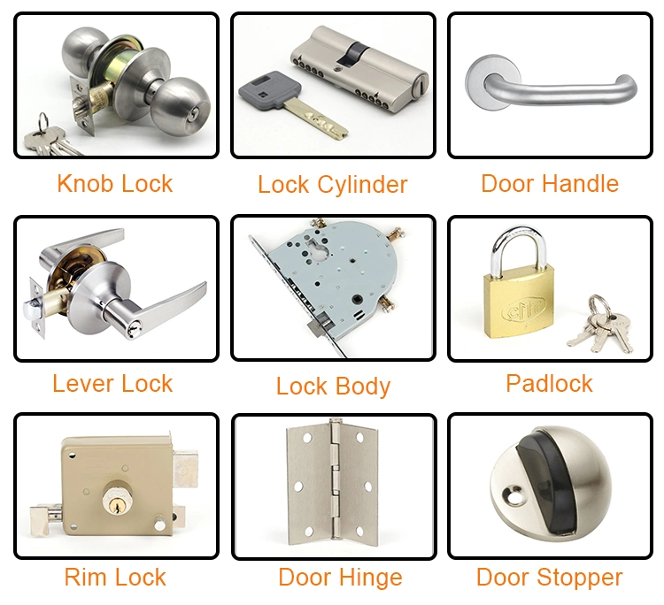 Door Lock with Cylinder Mortise Lock Body Handle Lock Wooden Door Lock Handle Set