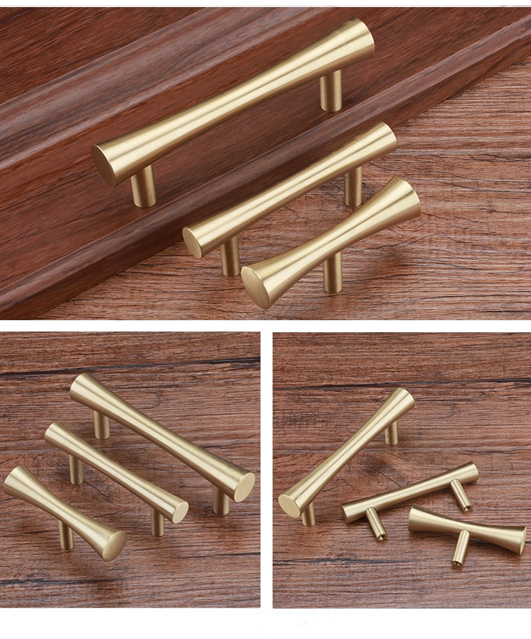 Pure Brass Closet Drawer Door Handles for Wardrobe Furniture Hardware Pulls and Knobs