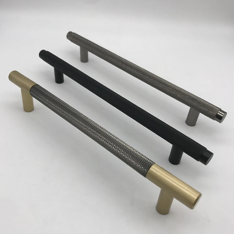 Classic European Style Brass Knurled Furniture Cabinet Pull Handle