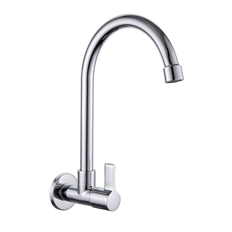 Chromed Single Handle Brass Sink Kitchen Mixer Faucet