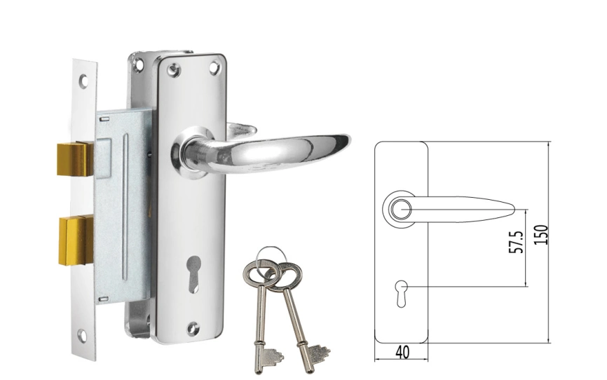Interior Double Door Handles Lock Mortise Lock Set Security Lock for Africa