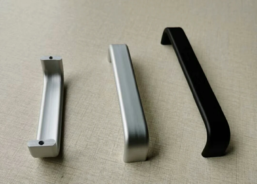 Silver U Shape Aluminium Anodized Furniture Kitchen Door Handles