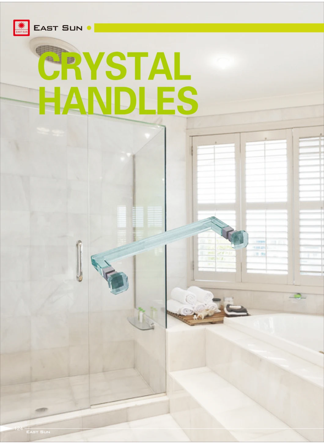 Crystal Glass Door Hardware Accessories Stainless Steel Shower Door Handles (pH-064)