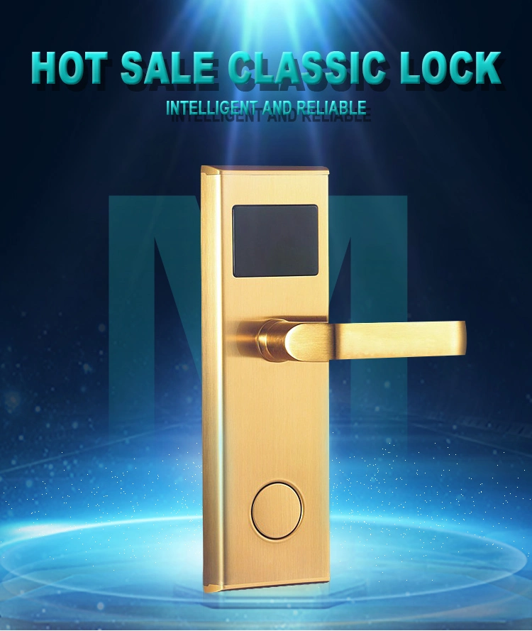Security Stainless Steel Door handle Mortise Electronic Smart Key Card Hotel Door Lock