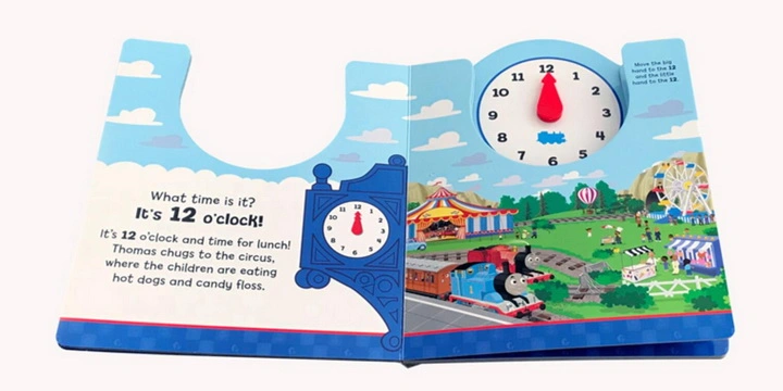 Cartoon Child Story Book with Clock