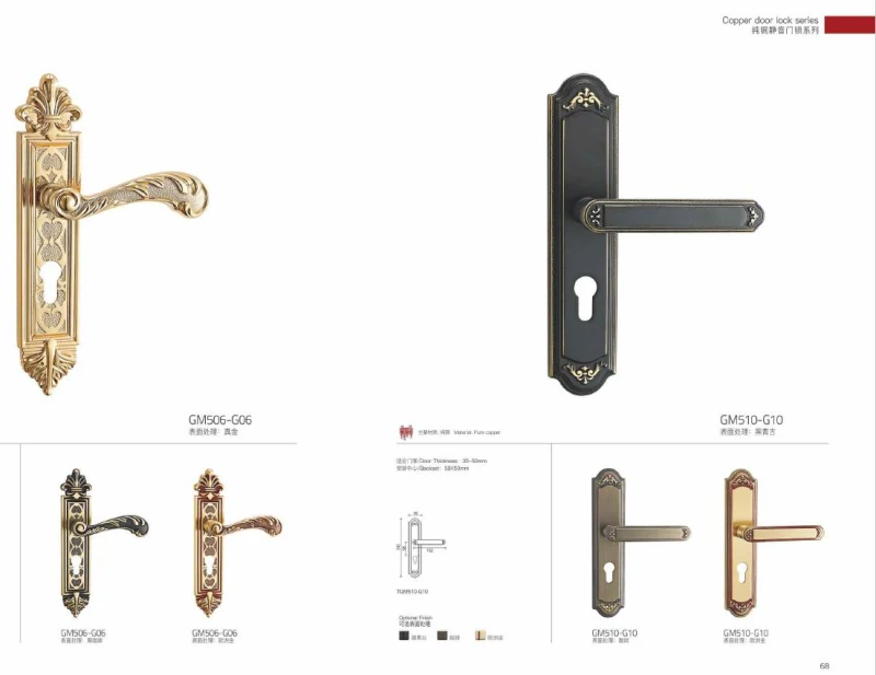 Classic Style Luxury Antique Brass Door Handle Lock (GM501-G02SBW)