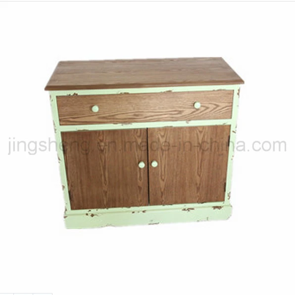 Four Drawers Two Doors Wooden Cabinet for Storage