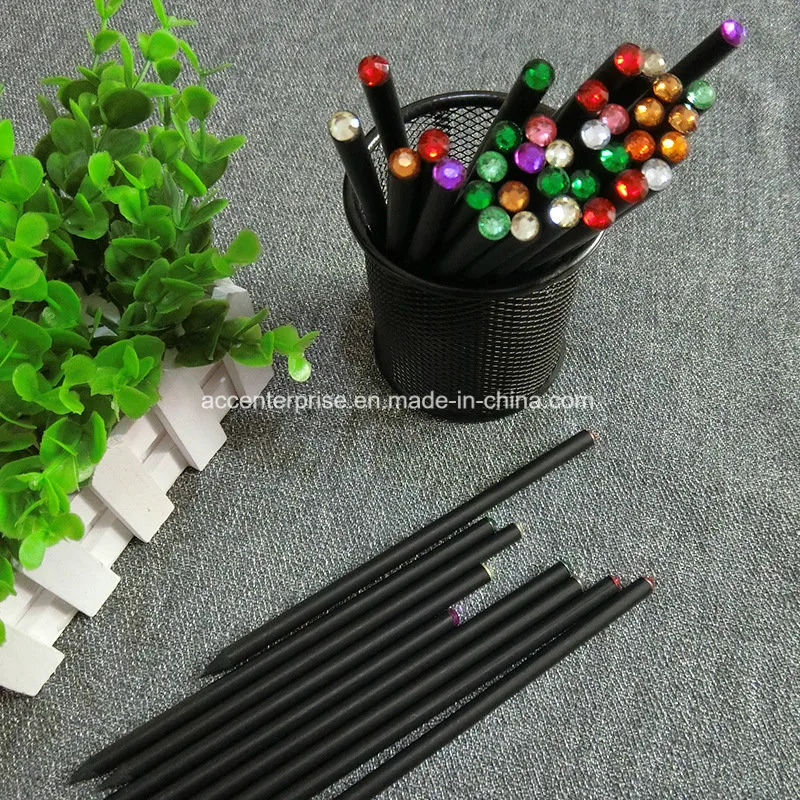 Environmental Black Wood and Crystal Diamond Pencil