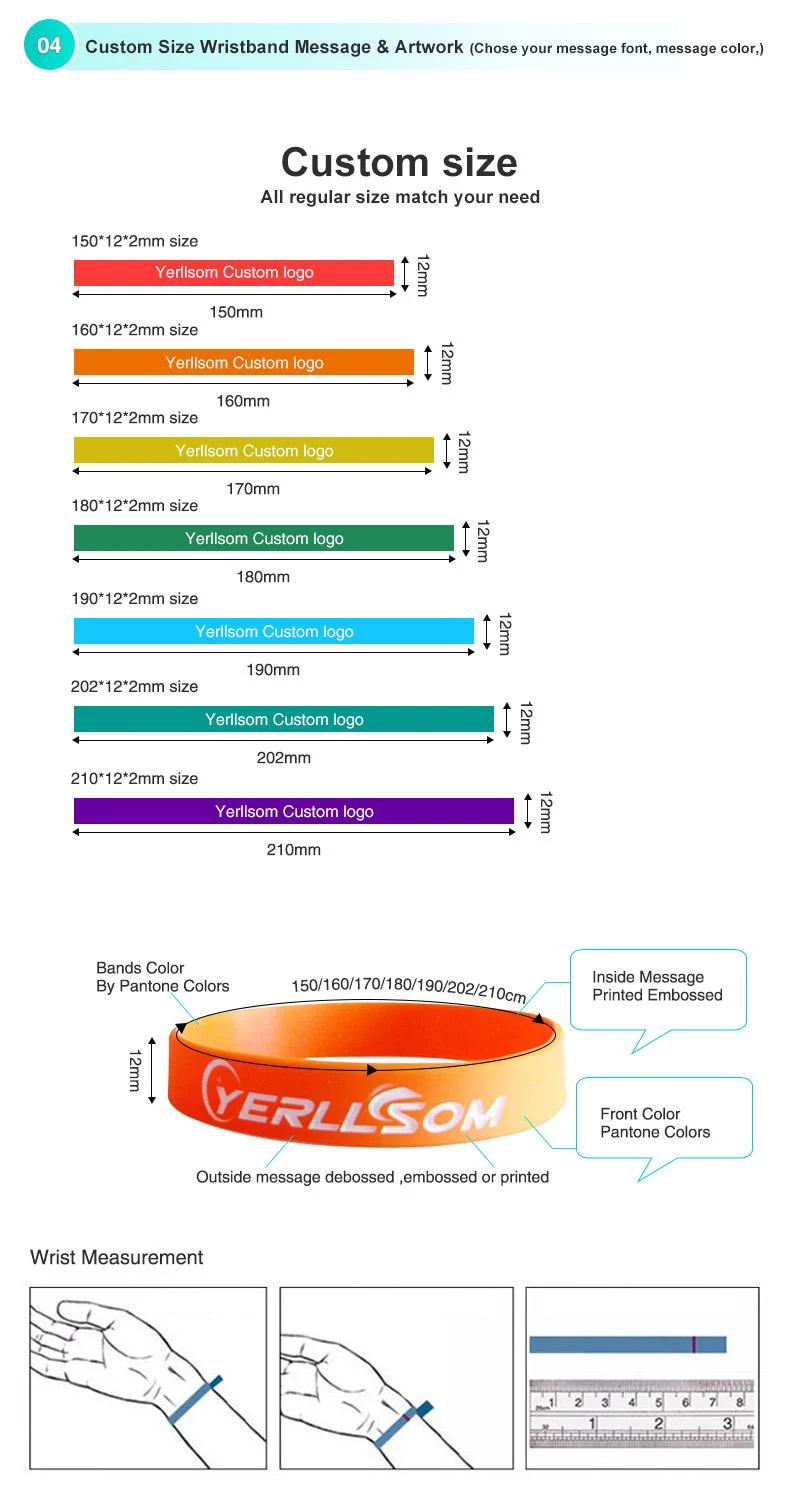 Yerllsom Customized Personal Cheap Silicone Bracelets for Events Y21032402
