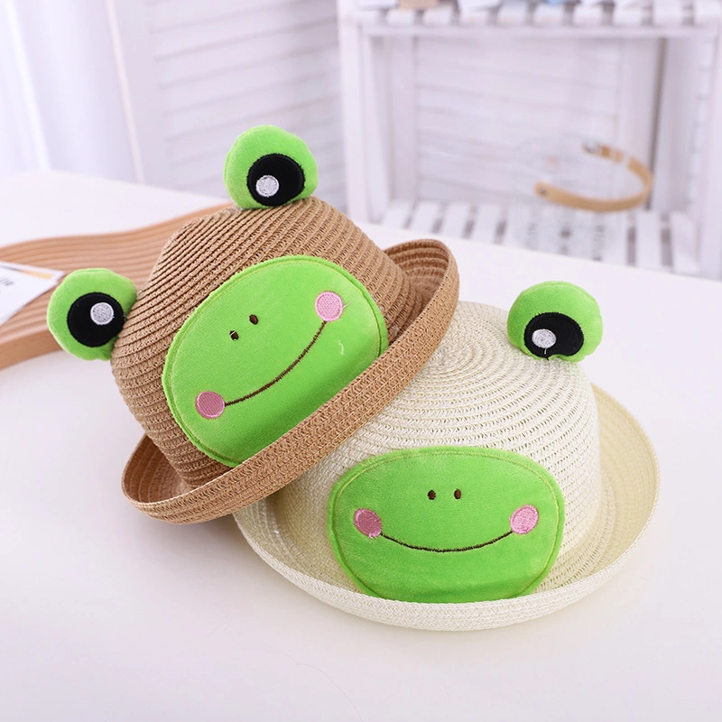 Cute Toddler Frog Design Straw Hat