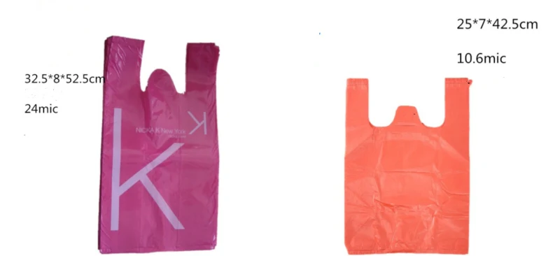 Customized Art Work Varnishing Hemp Vest Carry out Plastic Bag