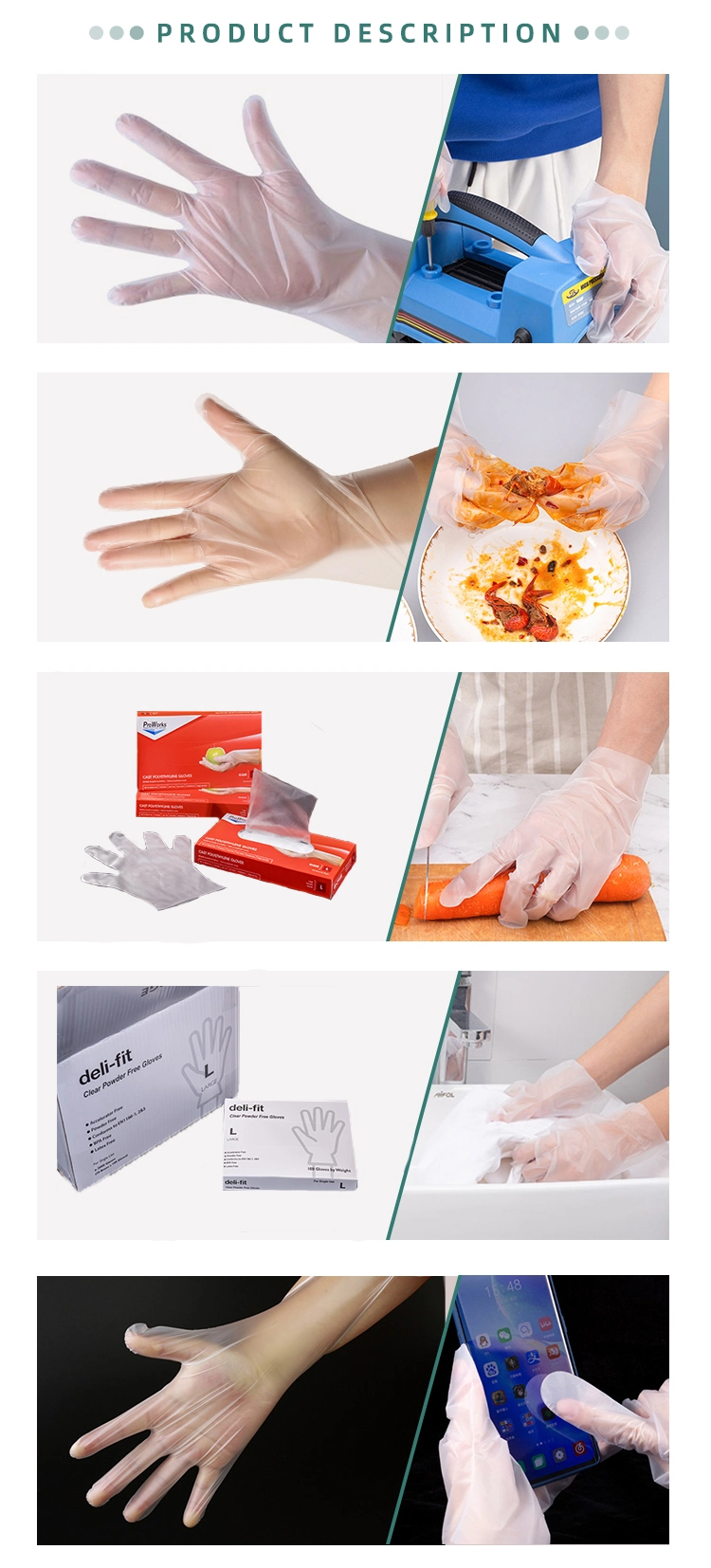 Cheap Thickening Hygiene Disposable Sanitary Plastic Gloves