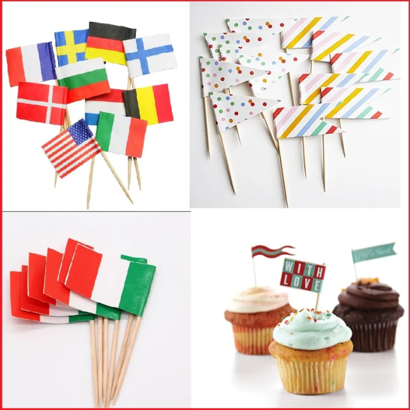 Custom Printed Cocktail Party Paper Toothpick Flag