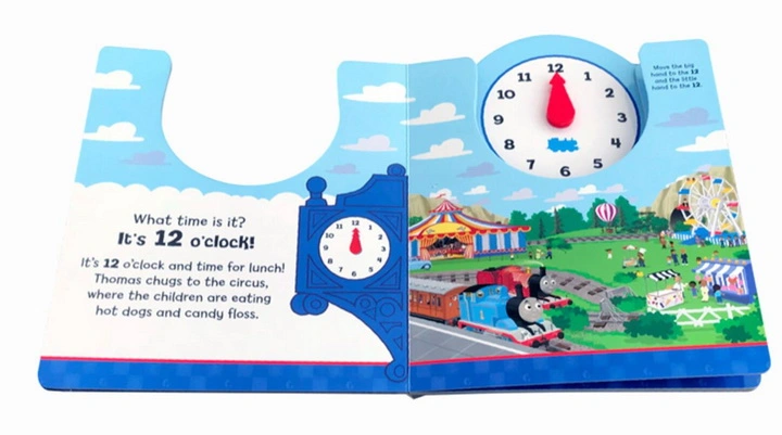 Cartoon Child Story Book with Clock