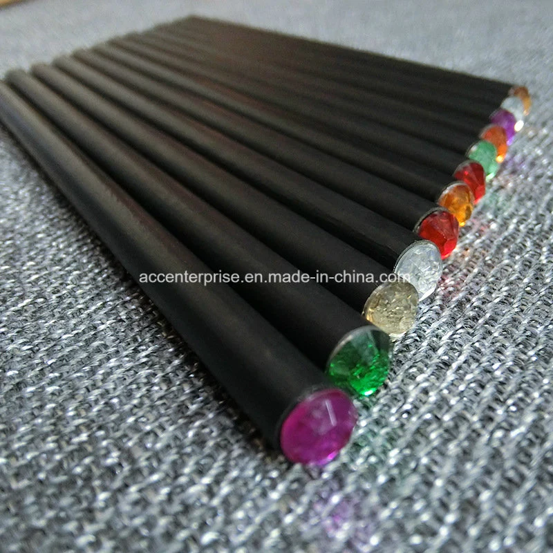 Environmental Black Wood and Crystal Diamond Pencil