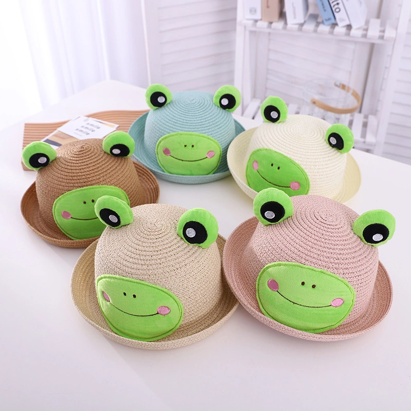 Cute Toddler Frog Design Straw Hat