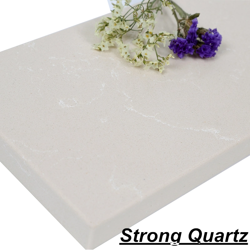 Beige Engineered Stone for Countertops with Quartz Material