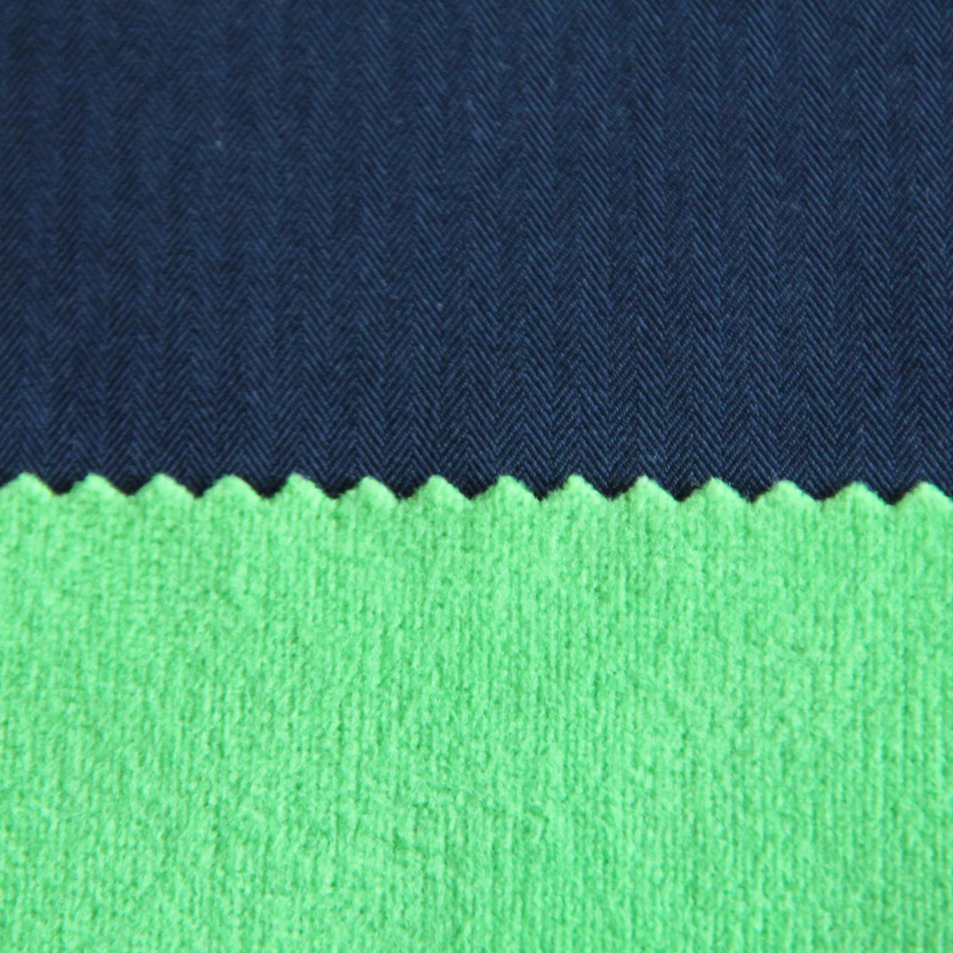 Waterproof 100% Polyester Woven 75D Herringbone TPU Fleece Fabric for Winter Jacket/Outdoor Coat
