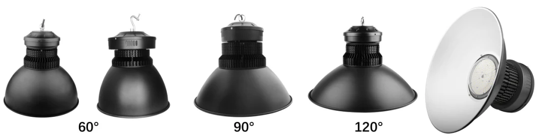 Dimmable Meanwell Driver 60 90 120 Degree Aluminum Reflector Interior 200W LED High Bay Lights Fixture