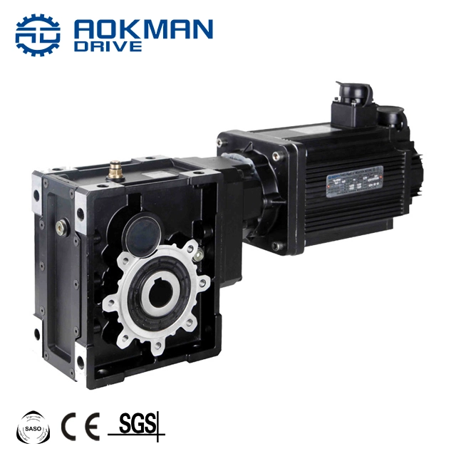 Aokman Km Series 1: 40 Ratio 90 Degree Hypoid Gearbox with Electric Motor
