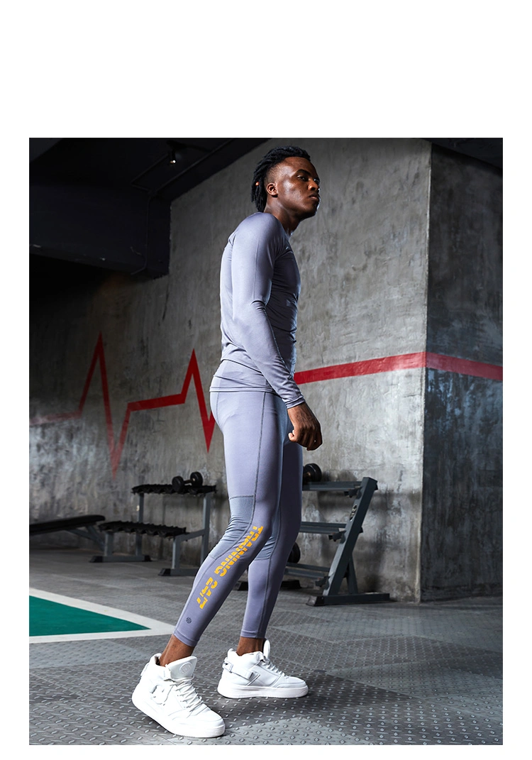 Leggings Avtive Wear Slim Fit Fitness Gym Sports Clothes Elastic Polyester Fabric for Men Avtive Wear