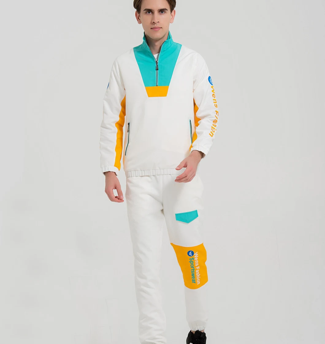 Wholesale Custom Mens Two Piece Embroidery Logo Track Suit 100% Polyester Jogging Tracksuit