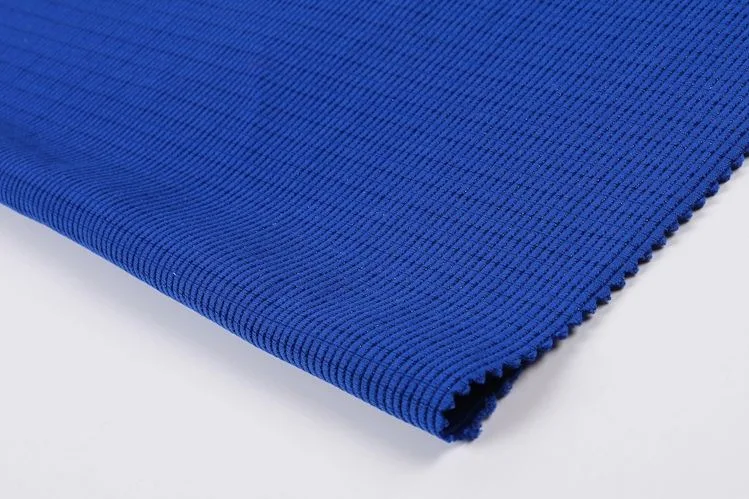Best Sell Polyester Spandex Clothing Material Knitted Blue Jacquard Fabric for Clothes