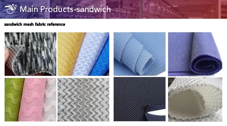 Hot Sale 100% Polyester Warp-Knitted Sandwich Mesh Fabric for Sportswear