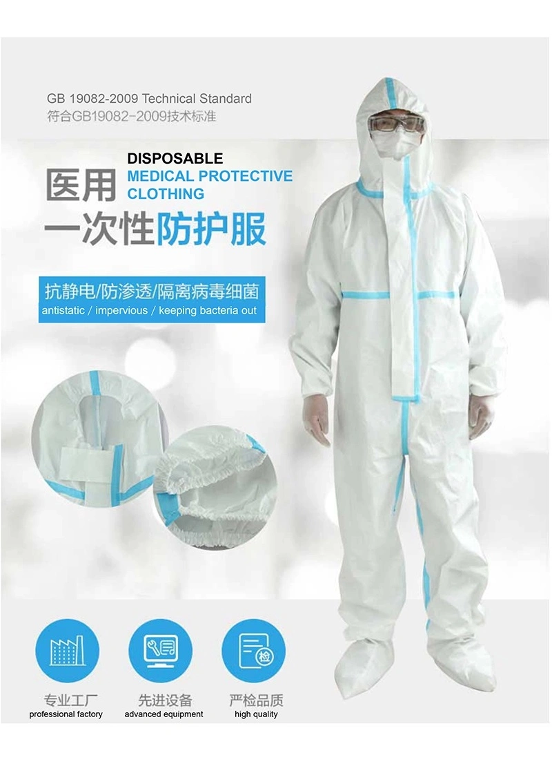 China Best Supplier for En 14126 Disposable Coverall Protective Suits with Non Woven SMS Fabric