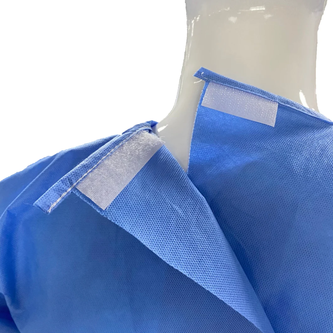 Non-Woven Disposable SMS Sterile Reinforced Surgical Gowns with Elastic or Knitted Cuffs
