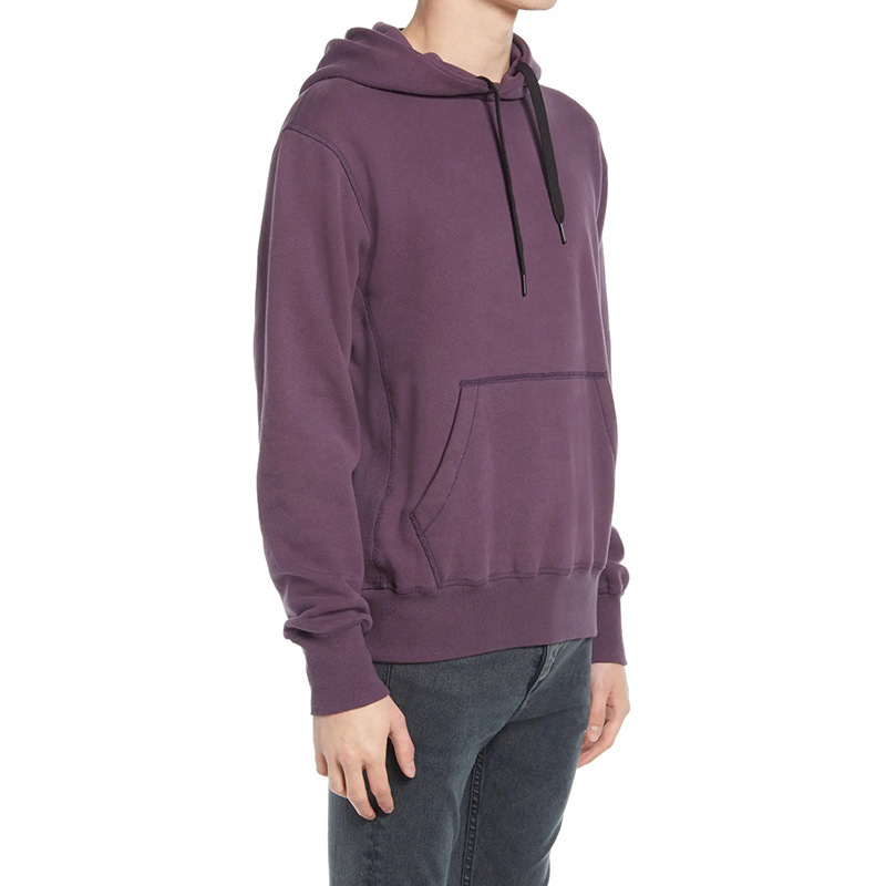 Men's Oversized Purple 50% Cotton 50% Polyester Custom Printed Long Hoodies