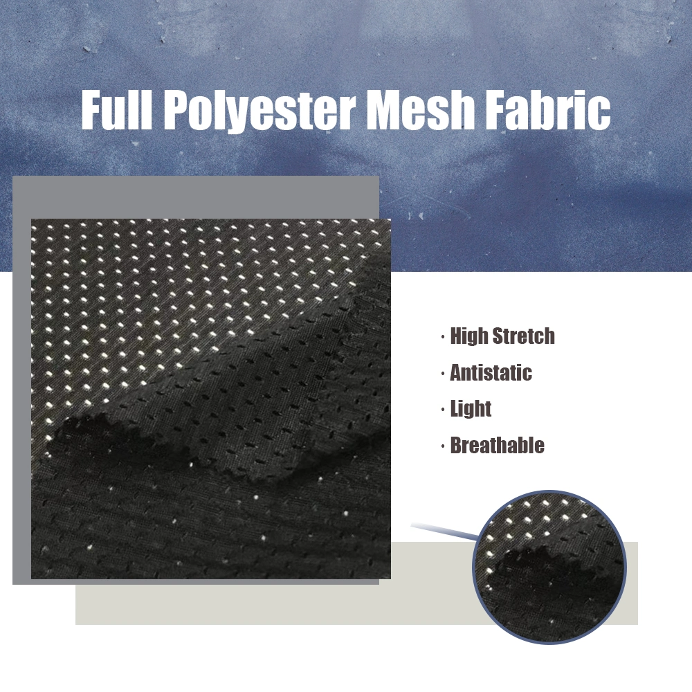 Soft Breathable Warp-Knitted Sports 100% Polyester Mesh Fabric for Jersey and Lining