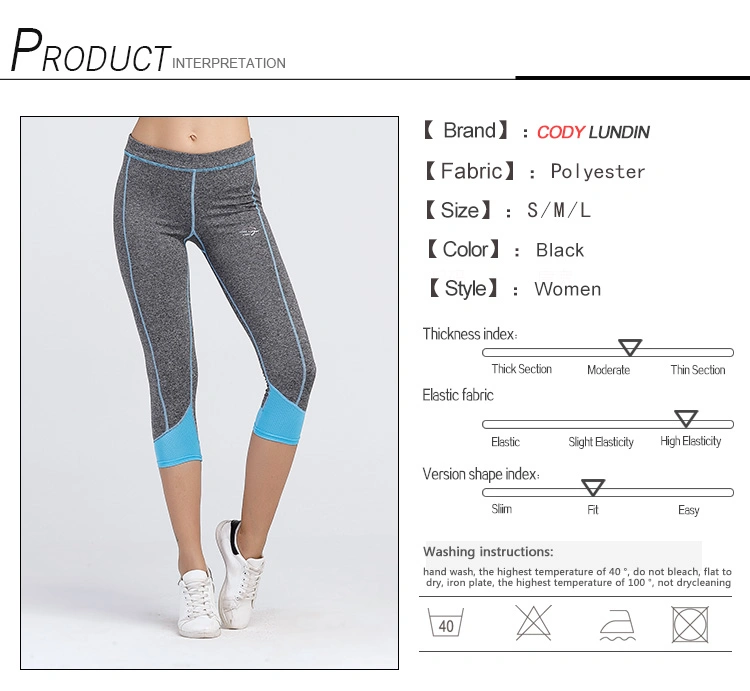 Cody Lundin Women Contrast Printing Waistband Yoga Pants Leggings Fitness Pants