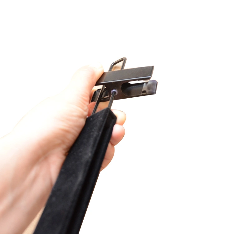 Luxury Brand Logo Black Flocking Pants Hanger with Metal Clips