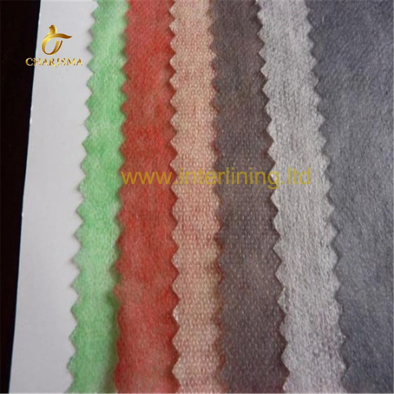 100% Polyester Base Fabric PA / Pes Coated Braided Warp-Knitted Interlining