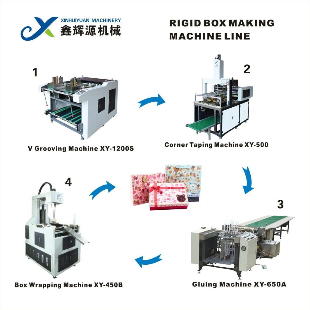 Xy-650A Hot Melt Glue and Code Gluing Machine for Rigid Box