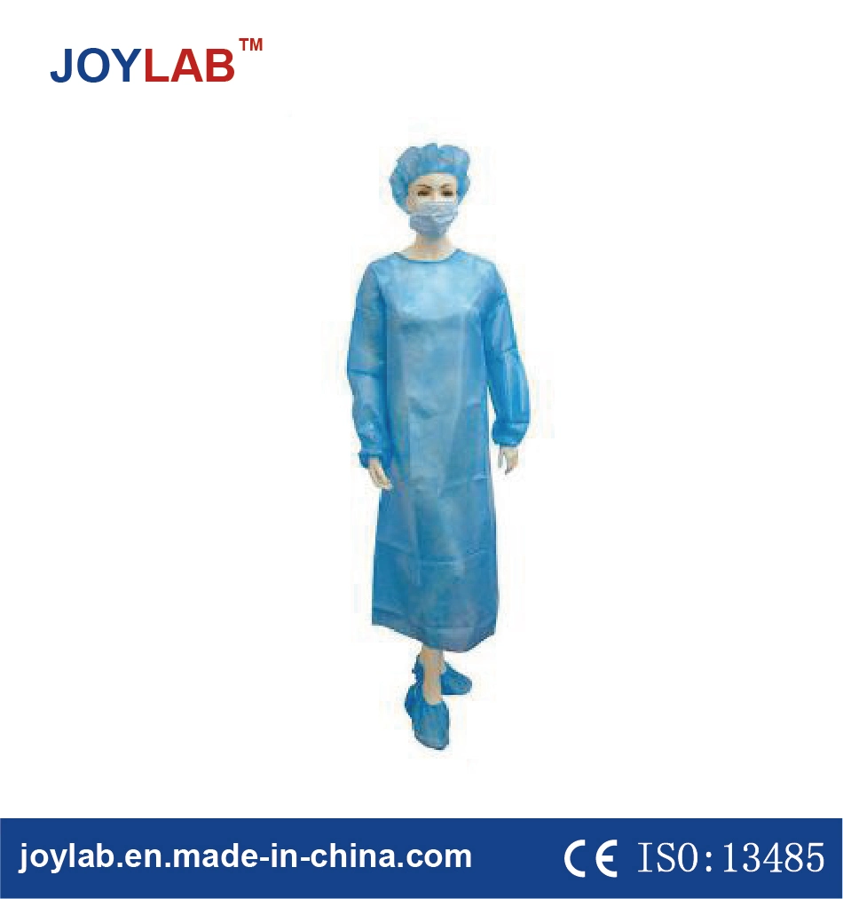 Non-Woven Disposable Isolation Gown with Elastic/Knitted Cuff