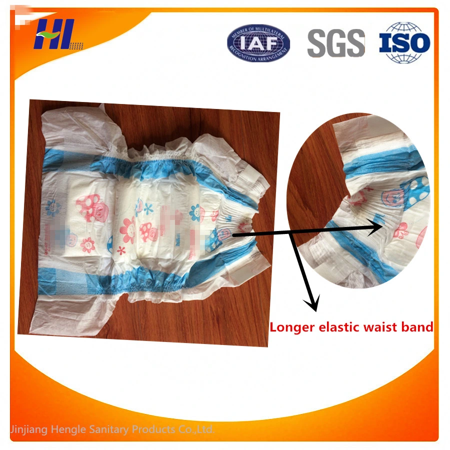 OEM Breathable Baby Diaper with Long Elastic Waist Band