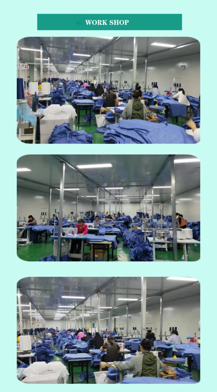 Disposable Non-Woven Isolation Gown Elastic & Knitted Cuff Coveralls