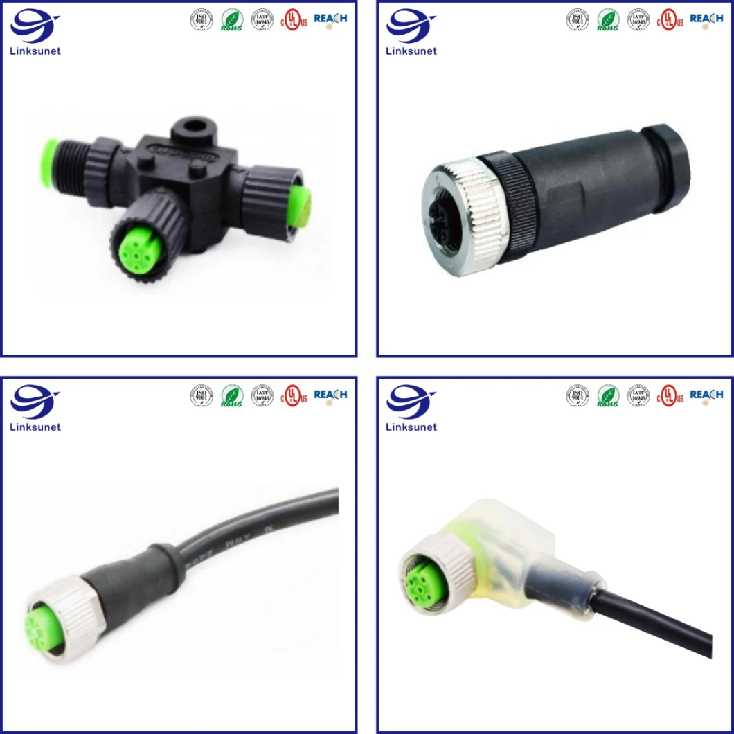 5pin M12 Female Waterproof LED Connector for Industrial Wire Harness