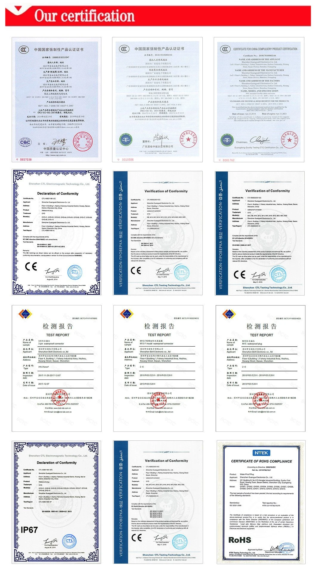 China Superior Quality 2pin/3pin/4pin/5pin IP67/68 Aviation Aviation Connector