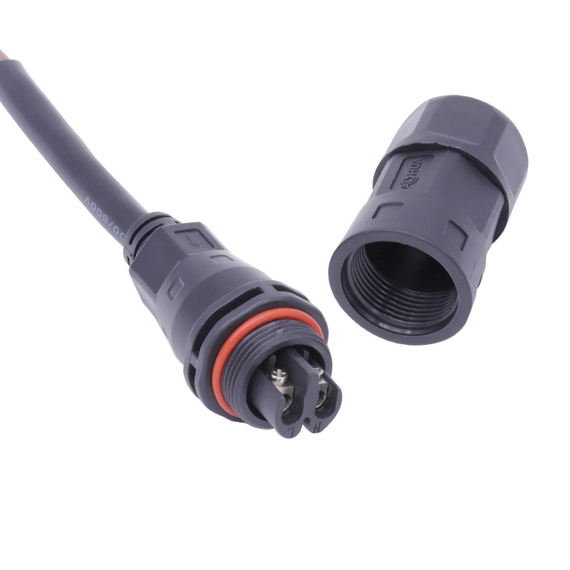 M23 IP65 Screw Fixing Power Cable 3 Pin Waterproof LED Connector