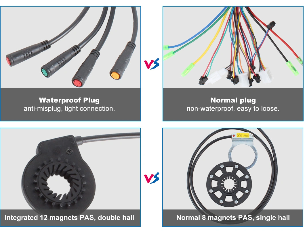 China Supplier Quick Plug Waterproof Cable Bike Electric Hub Motor Kit