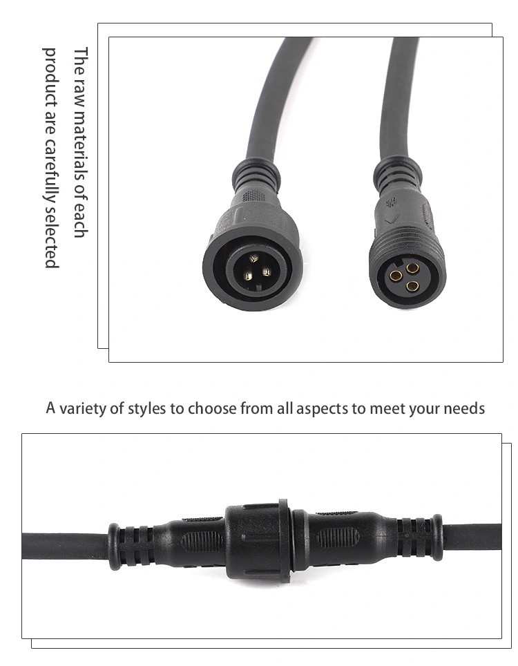 IP68 2 3 4 5pin Male and Female Waterproof Connector Cable