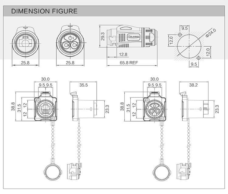 Waterproof RJ45 Connector/RJ45 Cable Connector/RJ45 Cable Connectors for Integrated Wiring