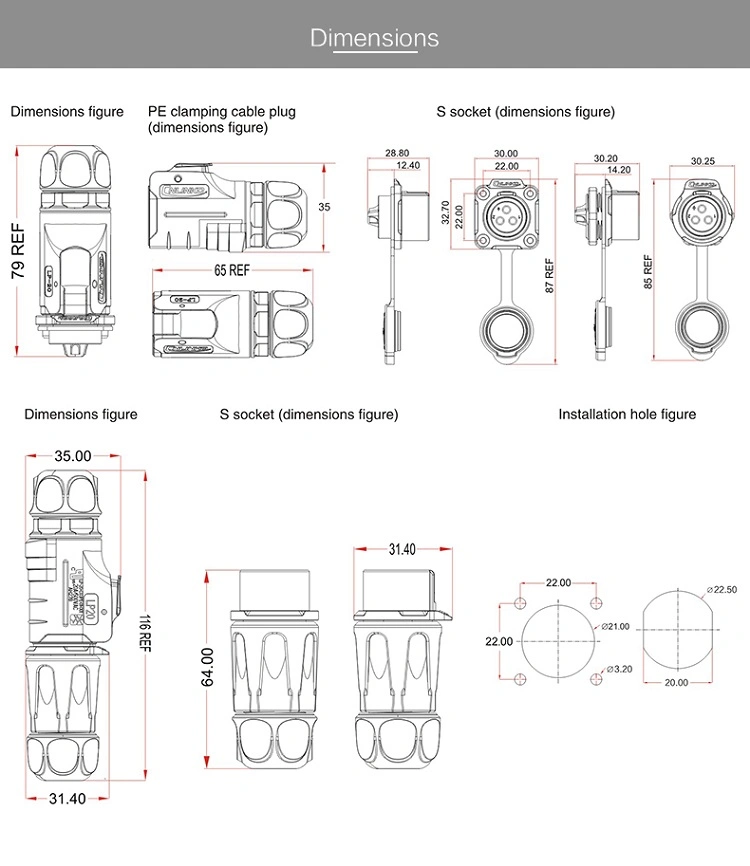 Cnlinko IP67 Waterproof Connector 12 Pin Bulkhead Plug Socket