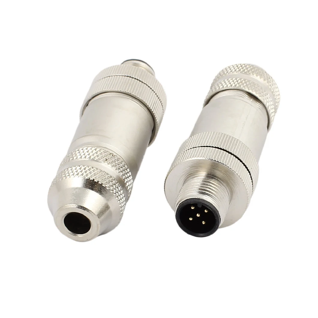 IP67 M12 5 Pin Male and Female Metal Sensor Connector