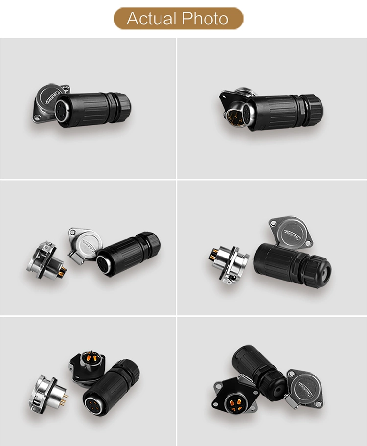 LED Display LED Lighting PBT Screw Waterproof Cable 3 Pin Connector Different Types Wire Connectors