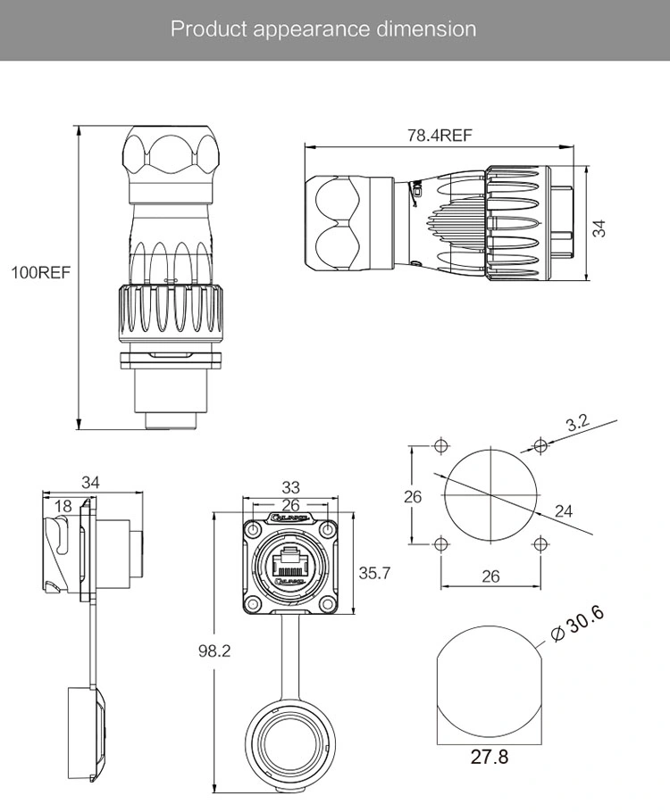 RJ45 Connectors Bulk Connector/Cat5e RJ45 Connectors/Network RJ45 Connectors for LED Model/Screen/Display